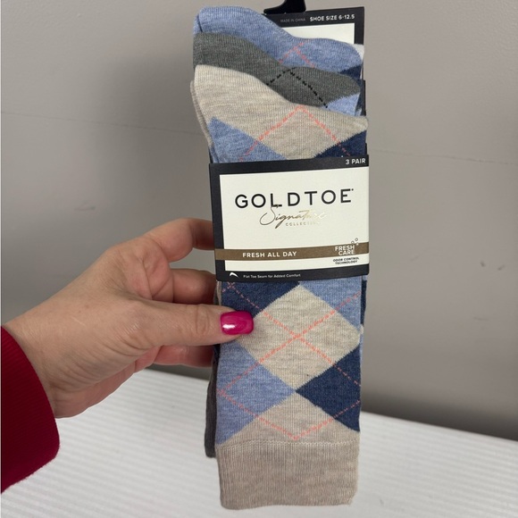 Gold Toe Other - NWT packaged Gold Toe Men's Argyle Socks - Blue, Gray, Cream tan size 6-12